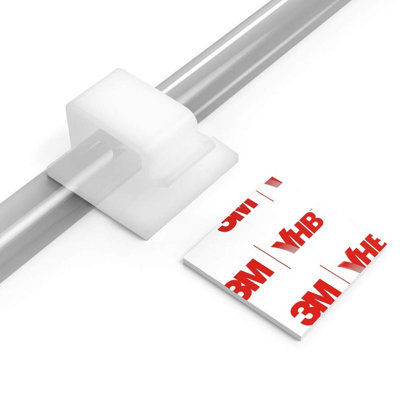 XIAOXI Cable Clips with Strong Self-Adhesive, XIAOXI R Shape Cable Management TV PC Wire Holder Sticky Tidy and Organizer Cord and Wires - 40 Pcs (White) - Image 1